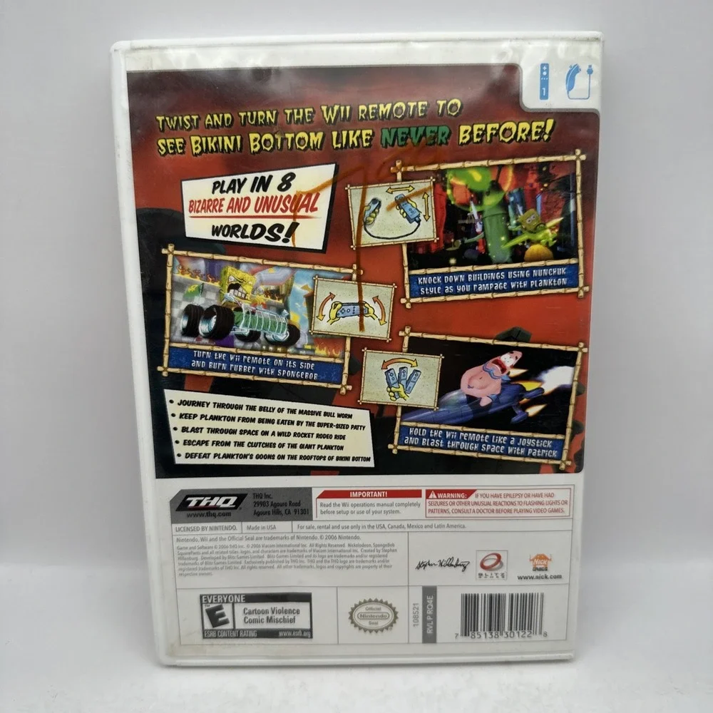 SpongeBob SquarePants Creature from the Krusty Krab Nintendo Wii CIB Complete
